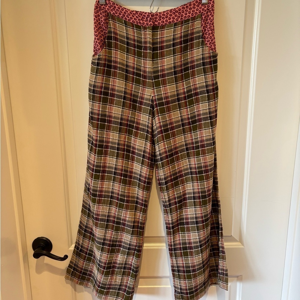 Anthropologie Maeve Wide Leg Trousers Sz 4 Abstract Print Pants